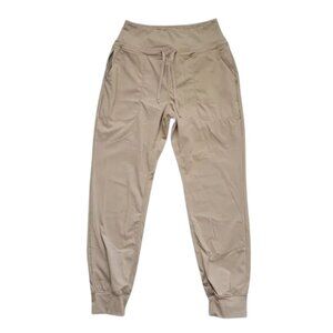 G Gradual High-Waisted Tan Joggers with Pockets Size Small